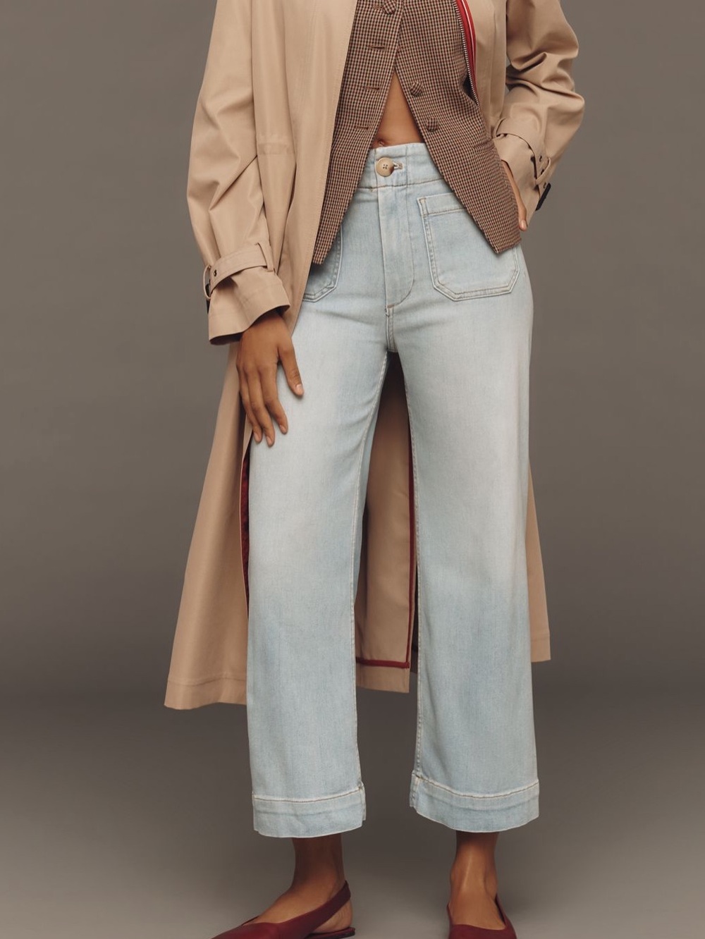 Anthropologie Colette High-Rise Cropped Wide-Leg Jeans Maeve NEW 31 Korat - Picture 4 of 12
